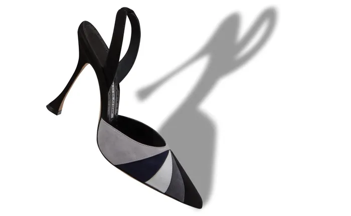 Women Pumps Manolo Blahnik ANULINO Black Suede Slingback Pumps Women Pumps Manolo Blahnik ANULINO Black Suede Slingback Pumps