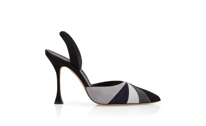 Women Pumps Manolo Blahnik ANULINO Black Suede Slingback Pumps Women Pumps Manolo Blahnik ANULINO Black Suede Slingback Pumps