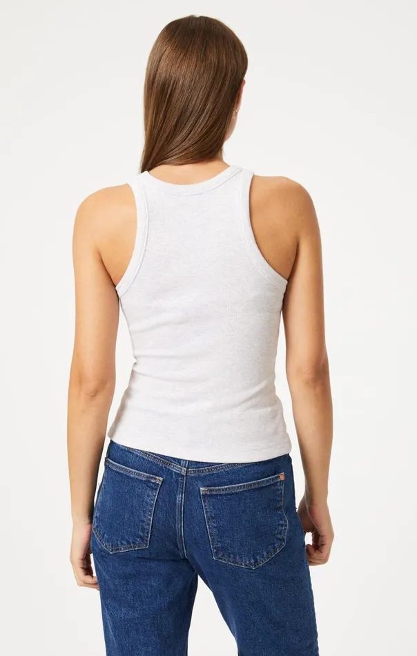 Women Racer Back Tank Top In Oatmeal Mavi Jeans Tops and TShirts