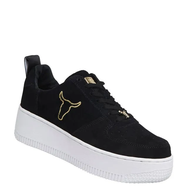 Women Racerr Black Suede Sneakers Windsor Smith Platform Sneakers