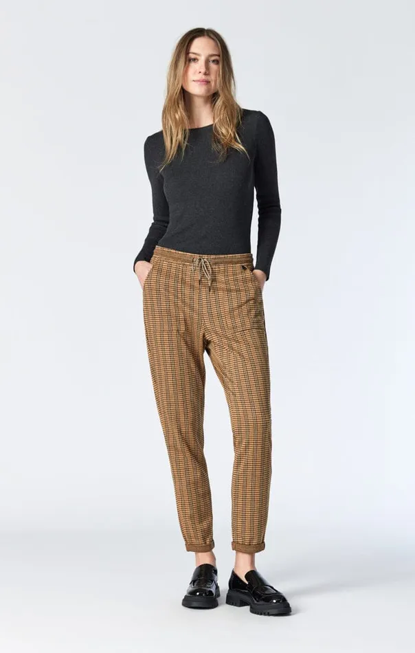 Women Raisa Straight Leg Pants In Orange Checked Mavi Jeans Pants