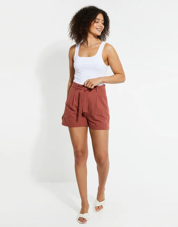 Women Rust Linen Look Shorts Rust Threadbare Shorts Women Rust Linen Look Shorts Rust Threadbare Shorts