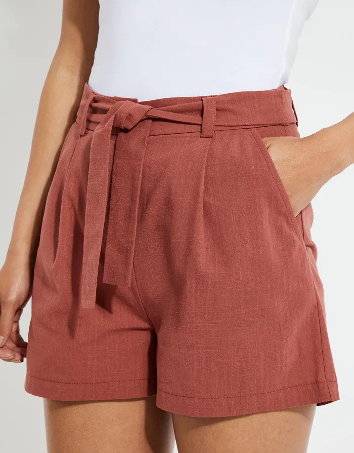 Women Rust Linen Look Shorts Rust Threadbare Shorts Women Rust Linen Look Shorts Rust Threadbare Shorts