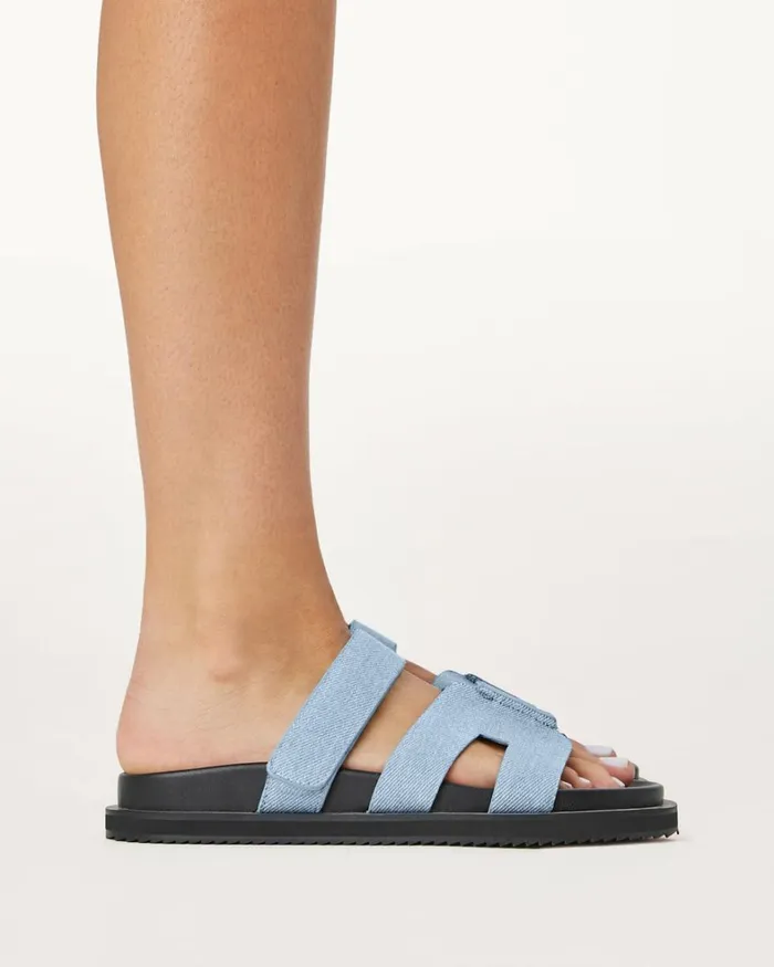 Women Sandals and Slides Billini THEON 8211 MID BLUE DENIM