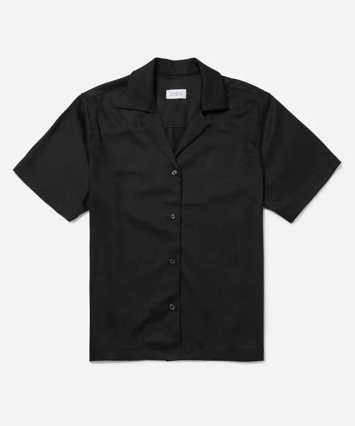 Women Saturdays NYC Shirts Dani Short Sleeve Shirt Black