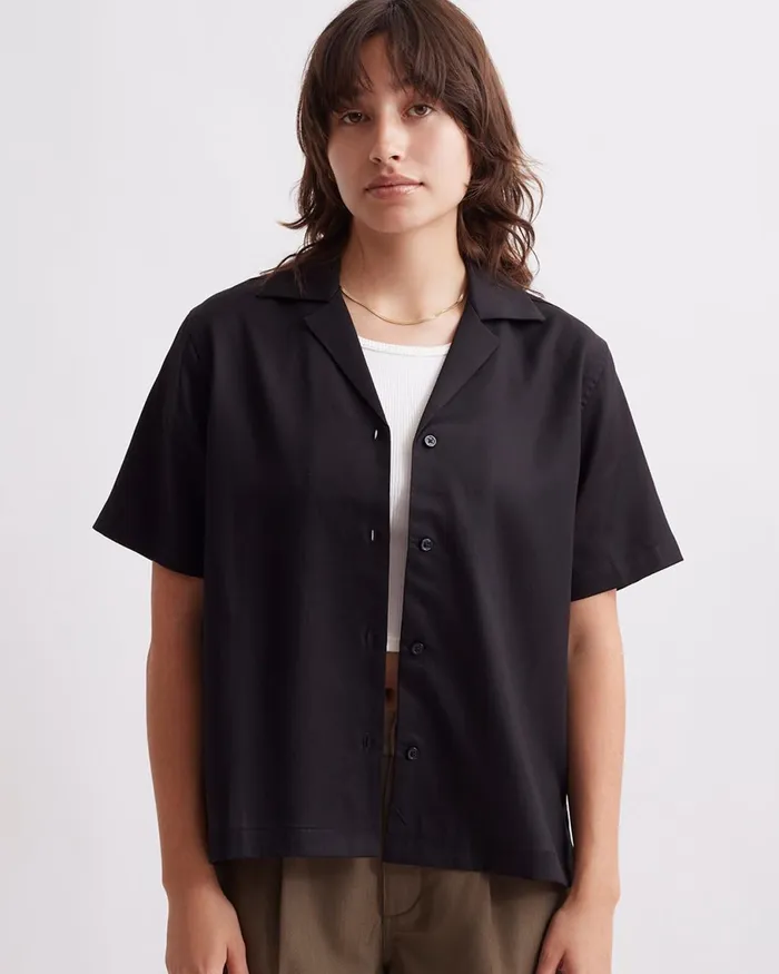 Women Saturdays NYC Shirts Dani Short Sleeve Shirt Black Women Saturdays NYC Shirts Dani Short Sleeve Shirt Black