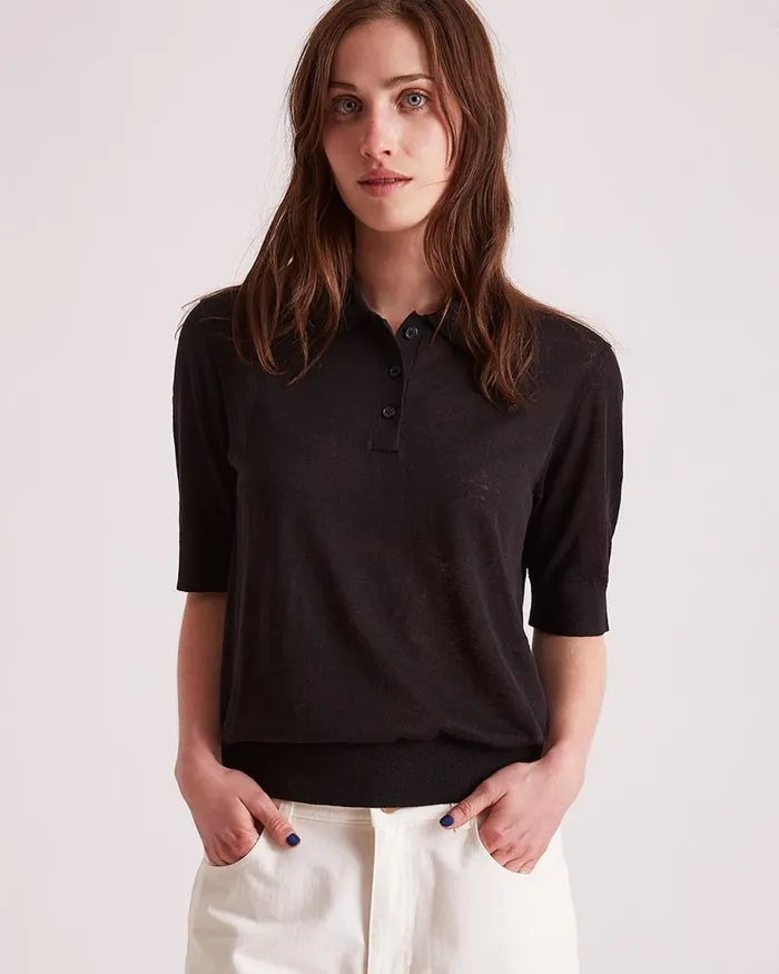 Women Saturdays NYC Shirts Devin Polo Black Women Saturdays NYC Shirts Devin Polo Black