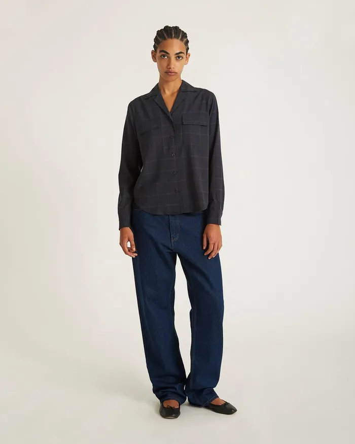 Women Saturdays NYC Shirts Lomedico Gabardine LS Shirt Black Women Saturdays NYC Shirts Lomedico Gabardine LS Shirt Black