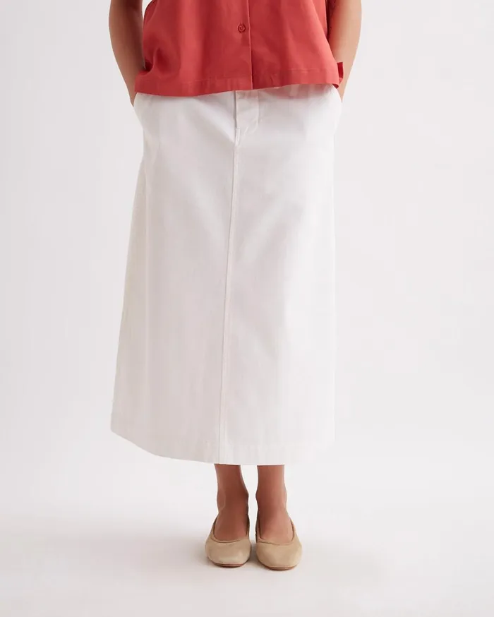 Women Saturdays NYC Skirts Tiffany Midi Skirt Ivory Women Saturdays NYC Skirts Tiffany Midi Skirt Ivory