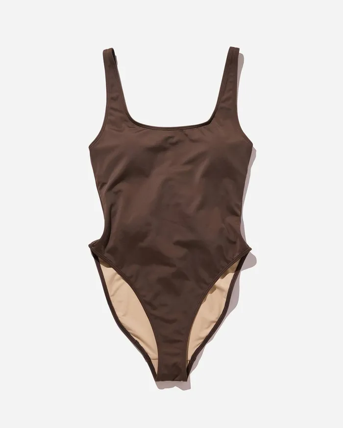 Women Saturdays NYC Swimwear Madeline One Piece Swimsuit Sepia