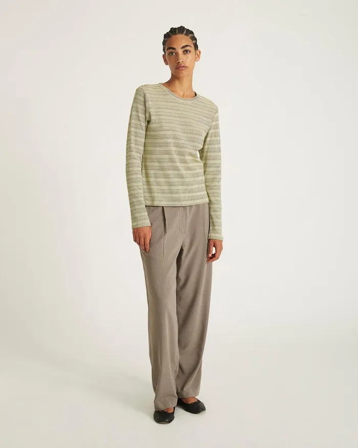 Women Saturdays NYC Tees and Knit Tops Striped Waffle LS Tee Frenchvanilla Women Saturdays NYC Tees and Knit Tops Striped Waffle LS Tee Frenchvanilla