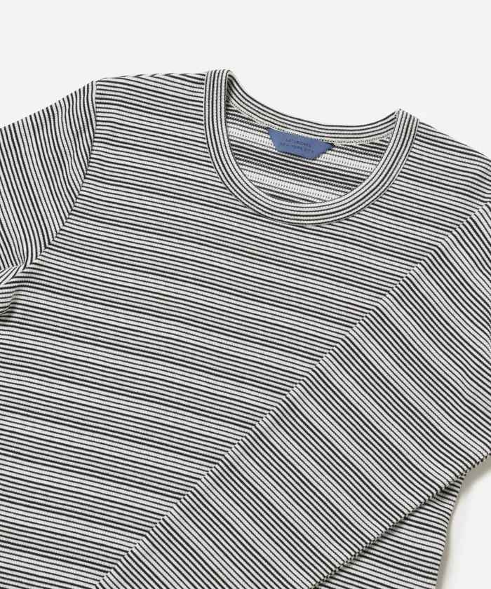Women Saturdays NYC Tees and Knit Tops Striped Waffle LS Tee Ivory Women Saturdays NYC Tees and Knit Tops Striped Waffle LS Tee Ivory