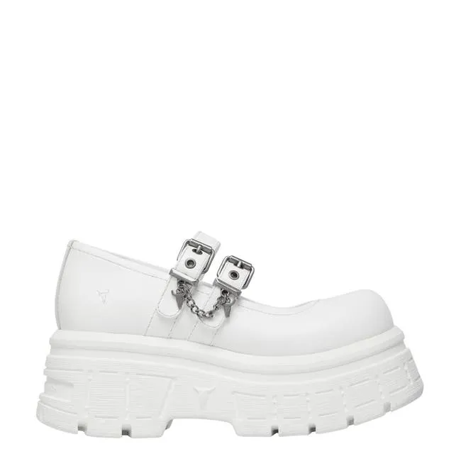 Women Scary White Leather Platform Shoes Windsor Smith Platforms