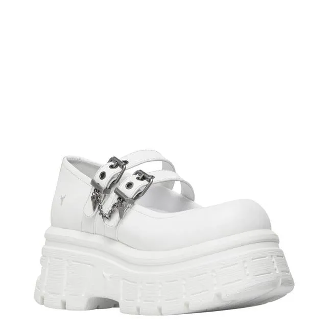 Women Scary White Leather Platform Shoes Windsor Smith Platforms