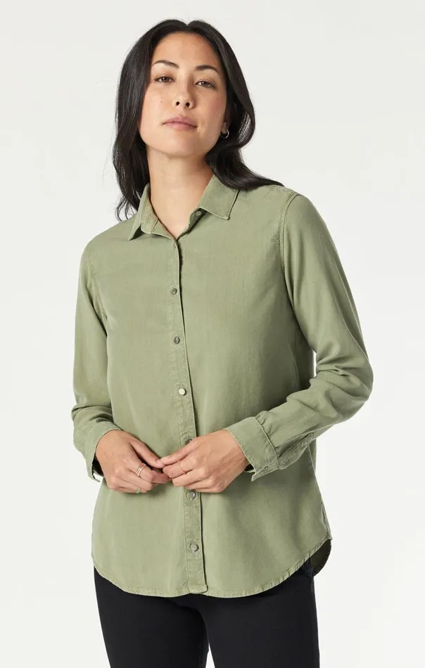 Women Shelby SemiFitted Shirt In Oil Green Supersoft Chic Mavi Jeans Shirts