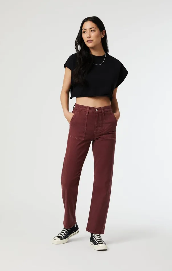 Women Shelia Front Pocket Straight In Port Luxe Twill Mavi Jeans Pants