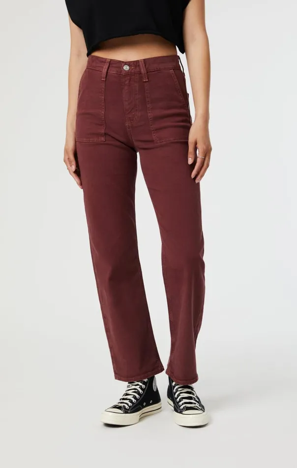 Women Shelia Front Pocket Straight In Port Luxe Twill Mavi Jeans Pants Women Shelia Front Pocket Straight In Port Luxe Twill Mavi Jeans Pants