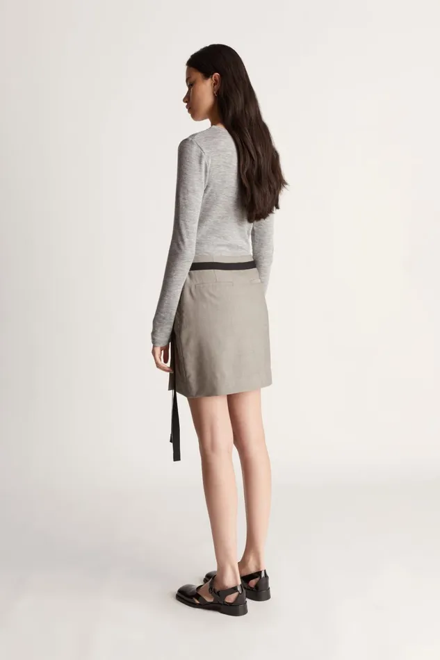 Women Skirts Lee Mathews Mortimer Mini Skirt Oyster
