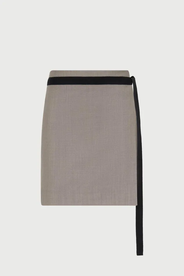 Women Skirts Lee Mathews Mortimer Mini Skirt Oyster