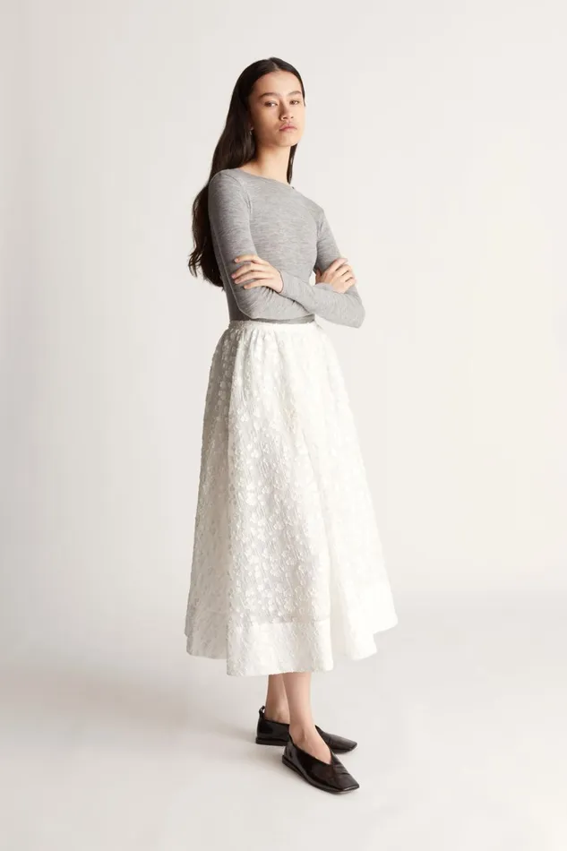 Women Skirts Lee Mathews Toulouse Skirt White