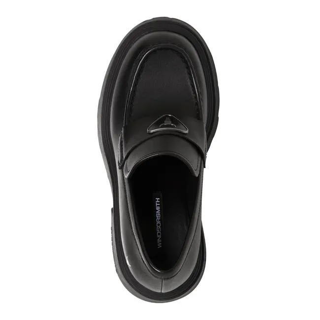 Women Spoiled Black Leather Platform Shoes Windsor Smith Platforms