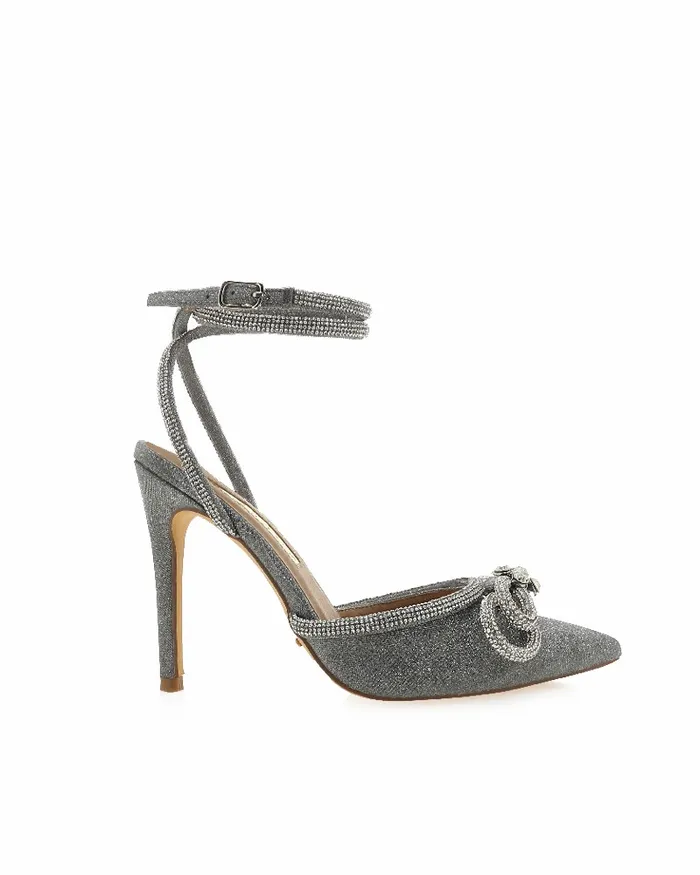 Women Stiletto Heels Billini ELOPE 8211 SILVER GLITTER