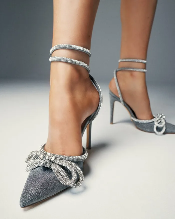 Women Stiletto Heels Billini ELOPE 8211 SILVER GLITTER