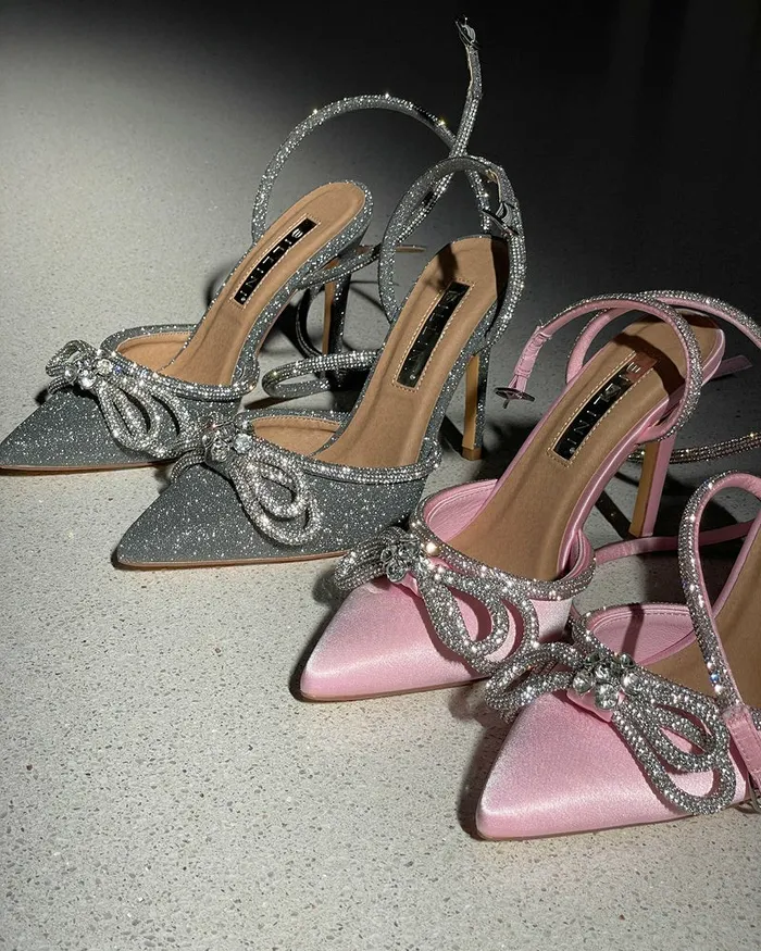 Women Stiletto Heels Billini ELOPE 8211 SILVER GLITTER