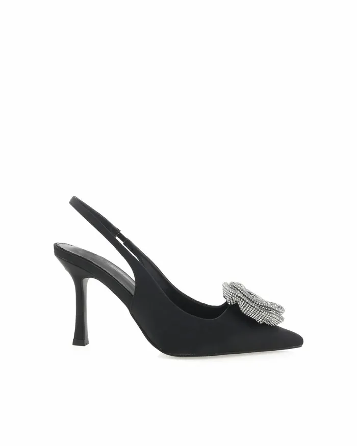 Women Stiletto Heels Billini ELYSIA 8211 BLACK SATINDIAMANTE
