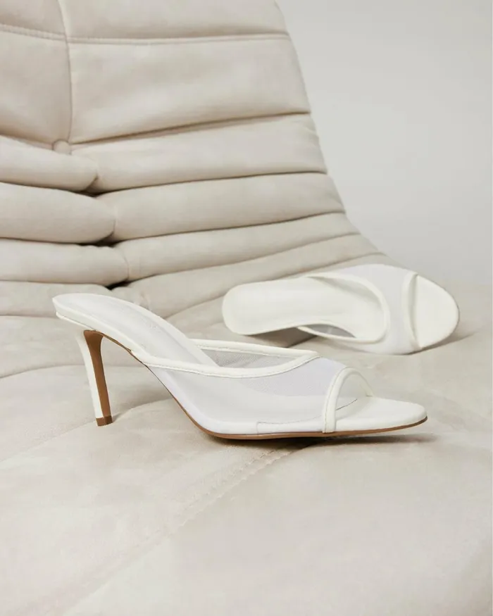Women Stiletto Heels Billini ISHI 8211 WHITE MESH