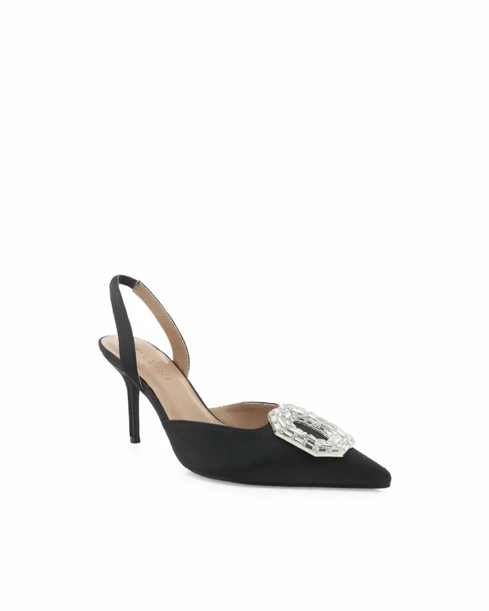Women Stiletto Heels Billini KATIE 8211 BLACK SATIN