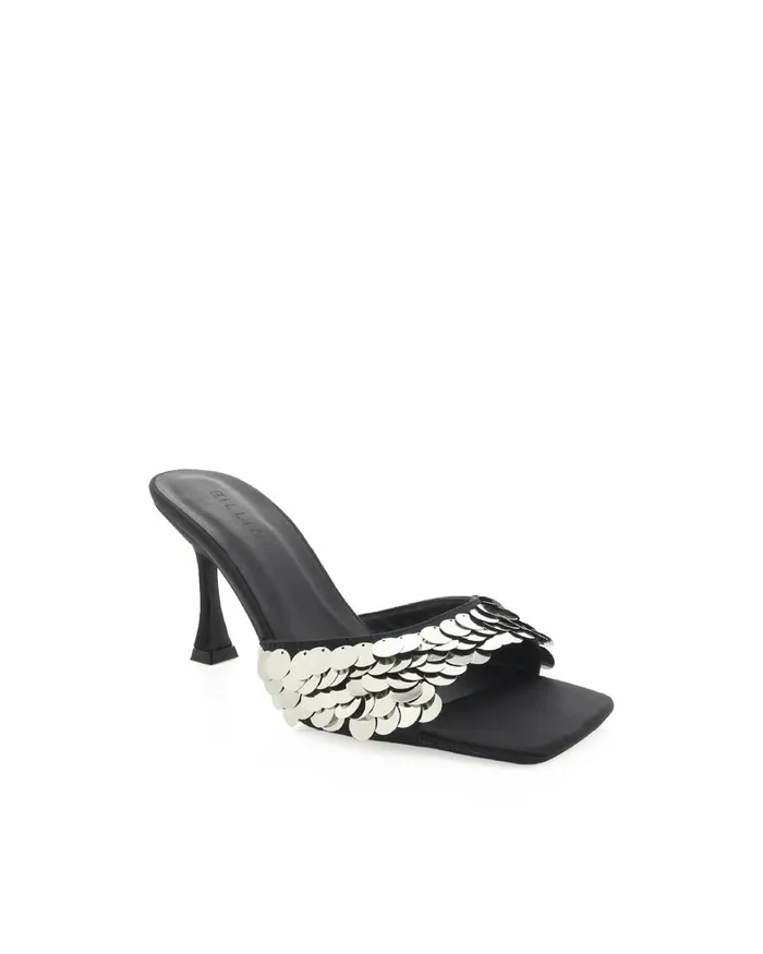 Women Stiletto Heels Billini QIRIN 8211 BLACK SATINSEQUIN