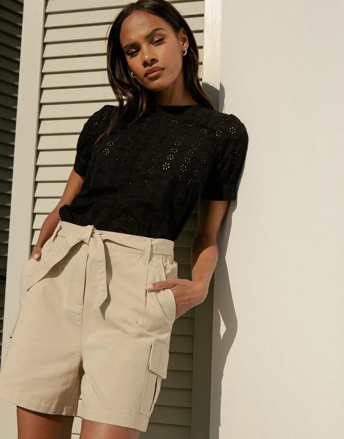 Women Stone Belted Cargo Shorts Stone Threadbare Shorts Women Stone Belted Cargo Shorts Stone Threadbare Shorts