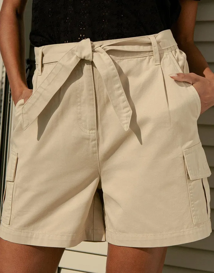 Women Stone Belted Cargo Shorts Stone Threadbare Shorts Women Stone Belted Cargo Shorts Stone Threadbare Shorts