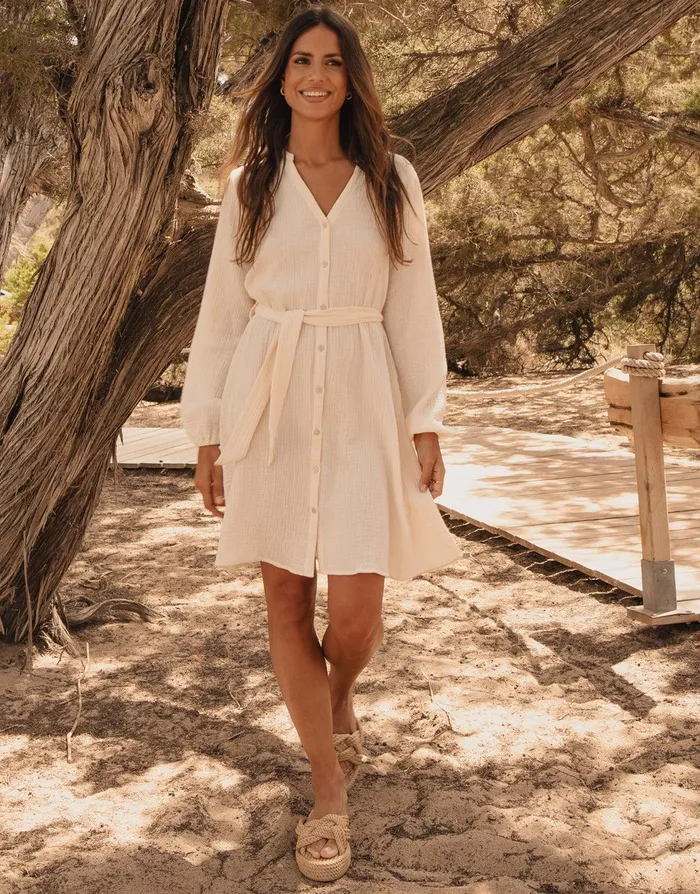 Women Stone Belted Grandad Collar Cotton Crinkle Shirt Dress Stone Threadbare Dresses Women Stone Belted Grandad Collar Cotton Crinkle Shirt Dress Stone Threadbare Dresses