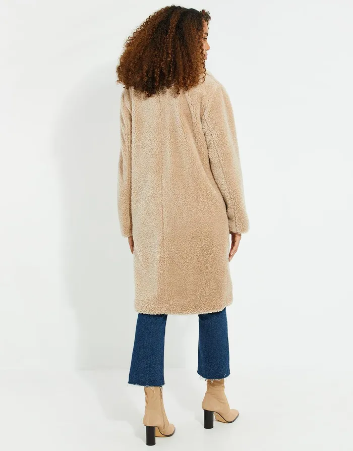 Women Stone Faux Borg Teddy Coat Stone Threadbare Jackets and Coats Women Stone Faux Borg Teddy Coat Stone Threadbare Jackets and Coats
