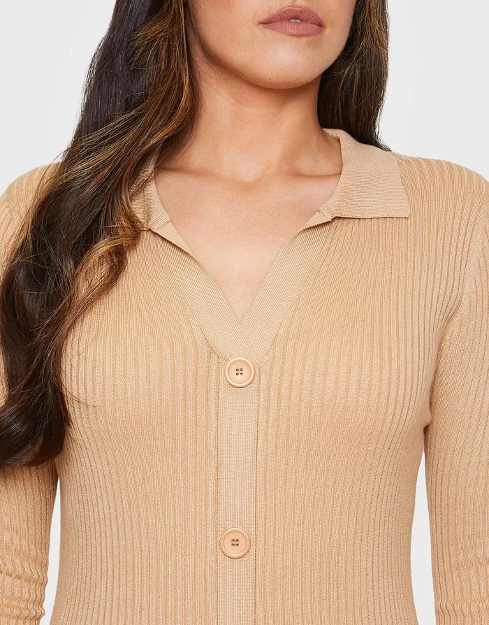 Women Stone Mock Cardigan Dress Stone Threadbare Dresses Women Stone Mock Cardigan Dress Stone Threadbare Dresses
