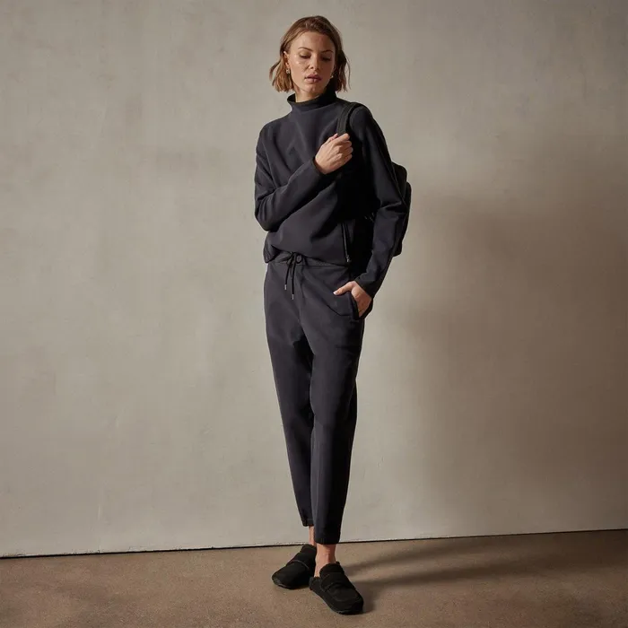 Women Sweat TopsBottoms James Perse Polar Fleece Pull On Sweat Pant Black