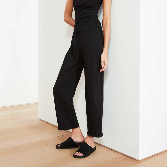 Women Sweat TopsBottoms James Perse Vintage French Terry Cutoff Sweatpant Black