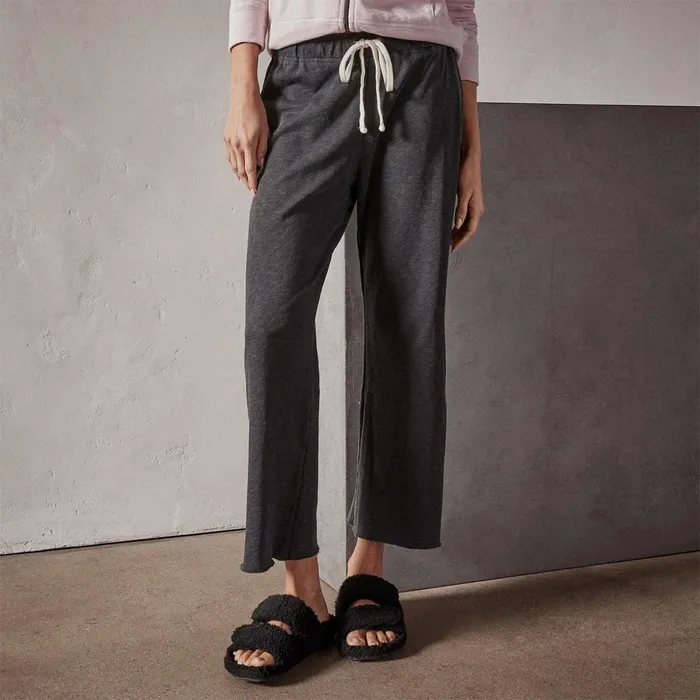 Women Sweat TopsBottoms James Perse Vintage French Terry Cutoff Sweatpant Carbon Pigment Women Sweat TopsBottoms James Perse Vintage French Terry Cutoff Sweatpant Carbon Pigment