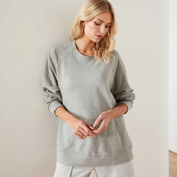 Women Sweat TopsBottoms James Perse Vintage French Terry Relaxed Sweatshirt Heather Grey