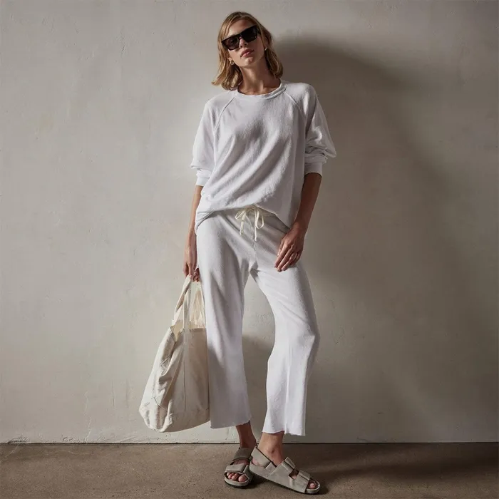 Women Sweat TopsBottoms James Perse Vintage French Terry Relaxed Sweatshirt White Women Sweat TopsBottoms James Perse Vintage French Terry Relaxed Sweatshirt White