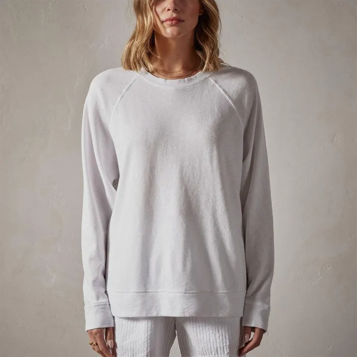 Women Sweat TopsBottoms James Perse Vintage French Terry Relaxed Sweatshirt White