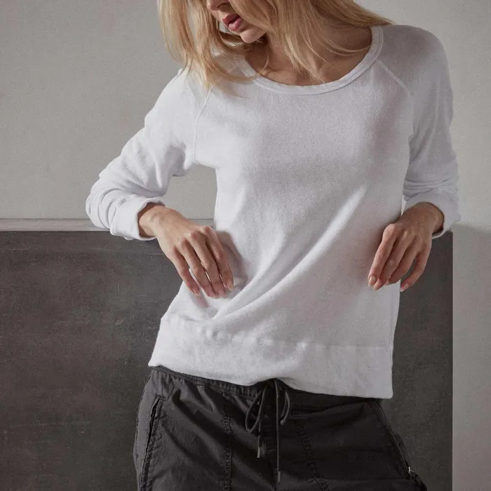 Women Sweat TopsBottoms James Perse Vintage French Terry Sweatshirt White