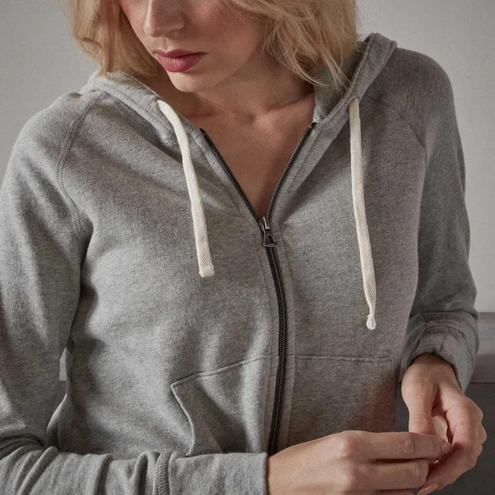 Women Sweat TopsBottoms James Perse Vintage French Terry Zip Up Hoodie Heather Grey