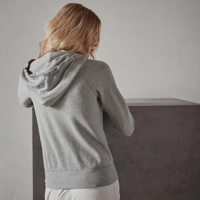 Women Sweat TopsBottoms James Perse Vintage French Terry Zip Up Hoodie Heather Grey