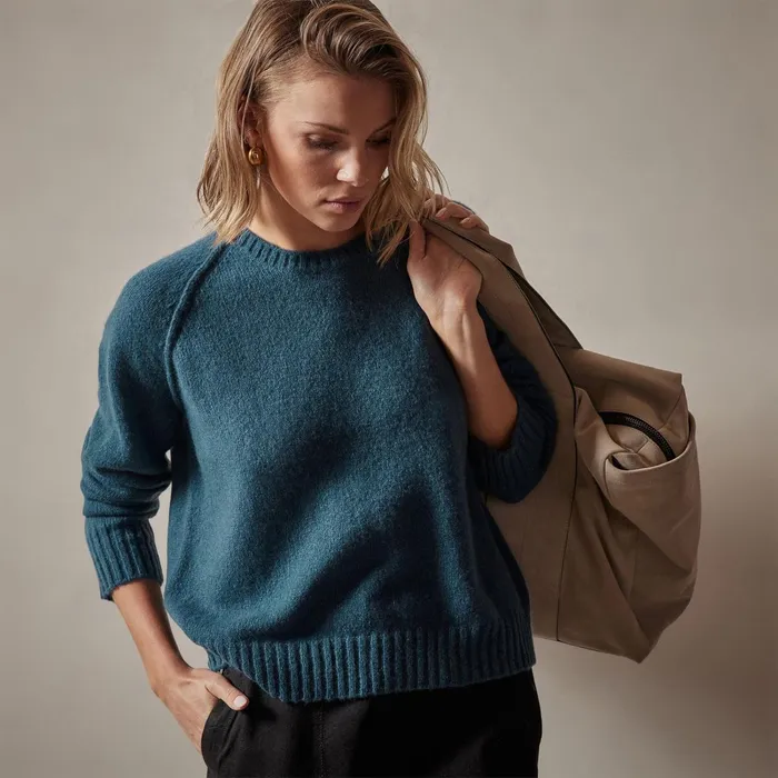 Women Sweaters James Perse Cashmere Crew Sweater Teal