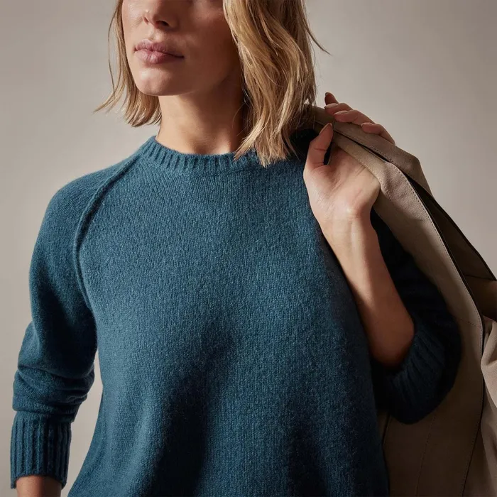 Women Sweaters James Perse Cashmere Crew Sweater Teal