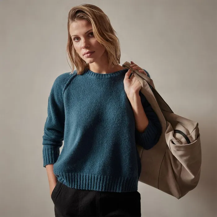 Women Sweaters James Perse Cashmere Crew Sweater Teal