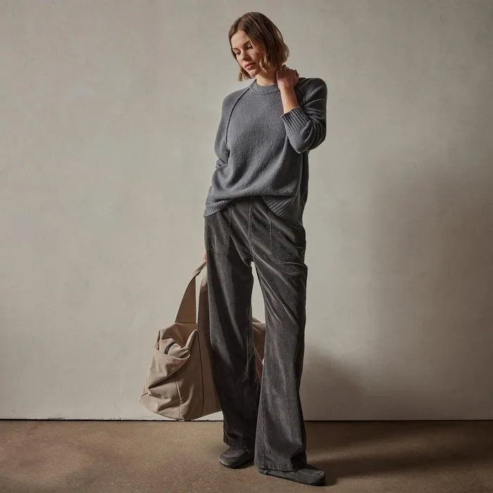 Women Sweaters James Perse Cotton Cashmere Blend Pullover Flint